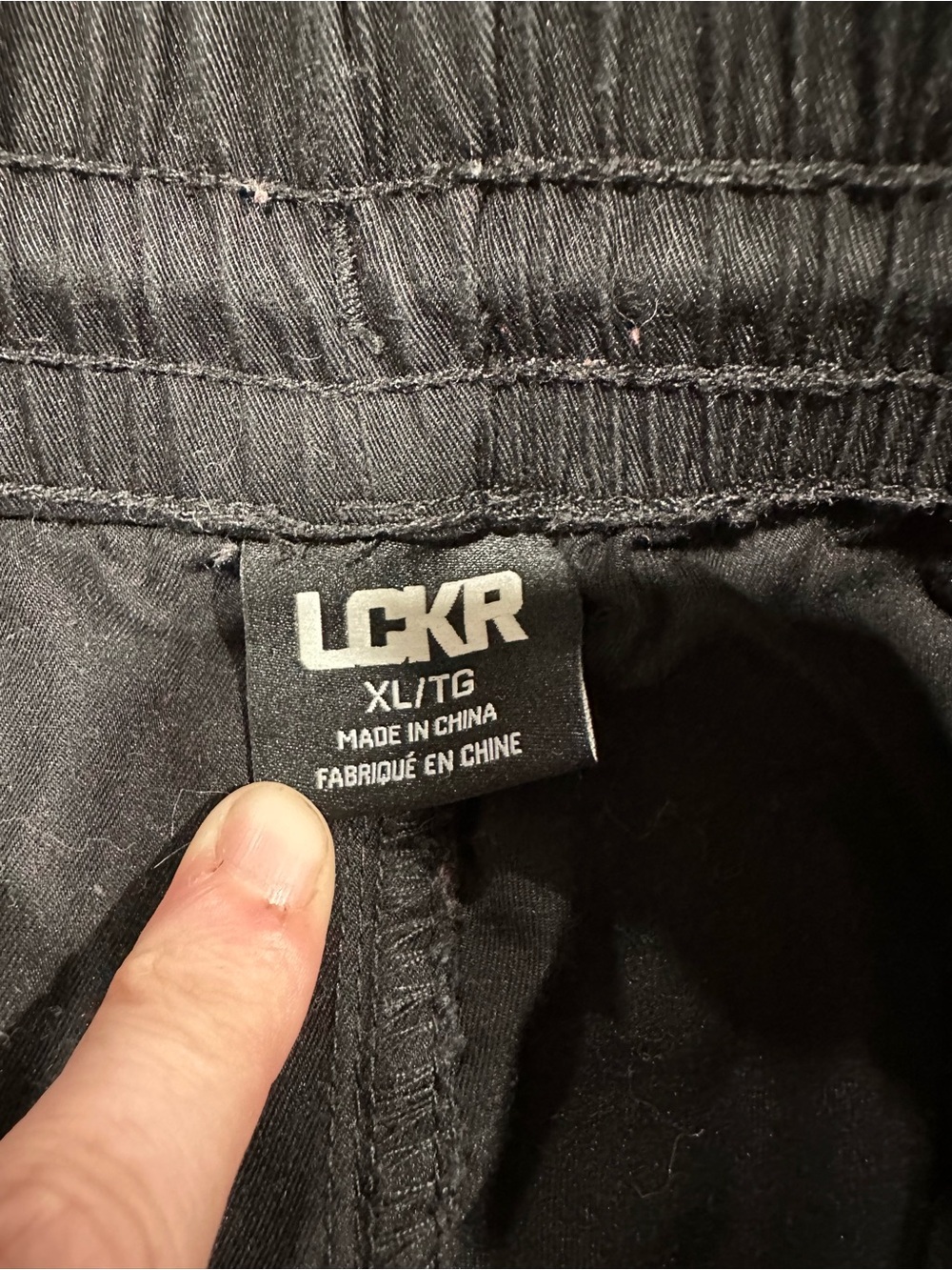 LCKR Black Cargo Pants Zip Hem Drawstring Utility Joggers XL - Picture 2 of 6